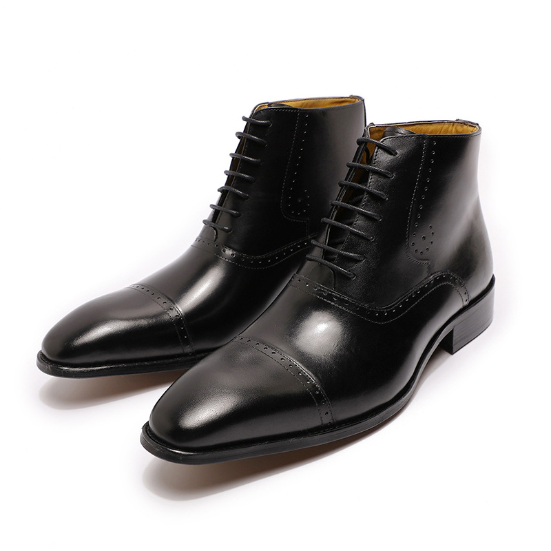 Title 7, Botas Martin de couro masculinas com cadarço, t...