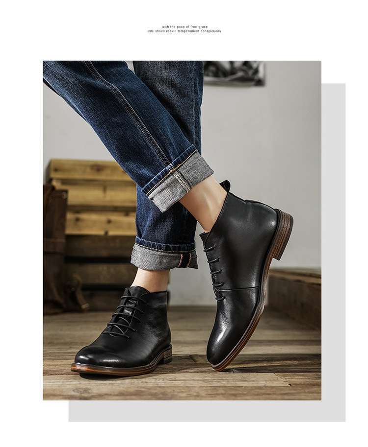 Title 9, Bottines en cuir pour homme, chaussures montant...