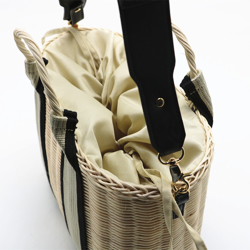 Title 8, Rattan Woven One-shoulder Messenger Bag, a styl...