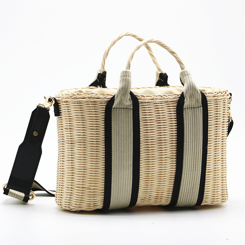 Title 9, Rattan Woven One-shoulder Messenger Bag, a styl...