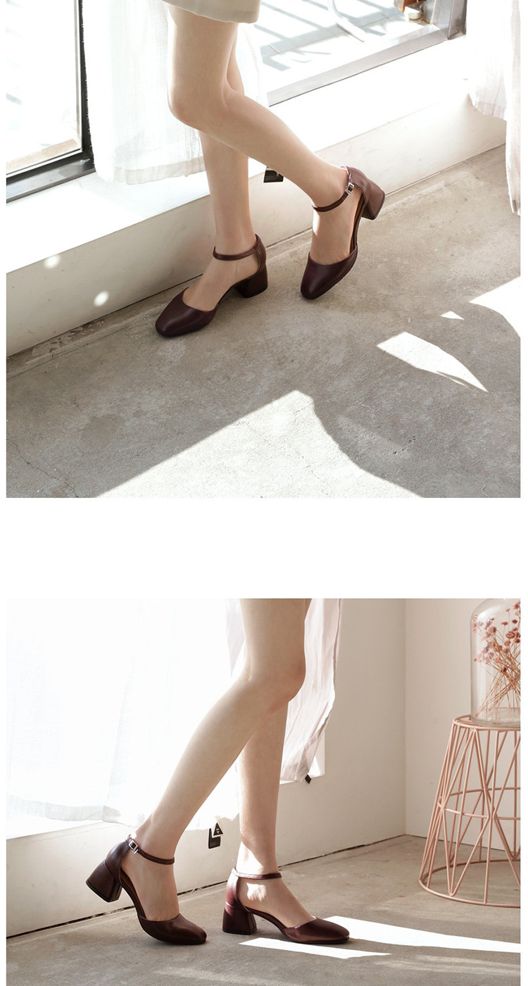 Title 4, Mary Jane shoes thick heel sandals Baotou Roman...