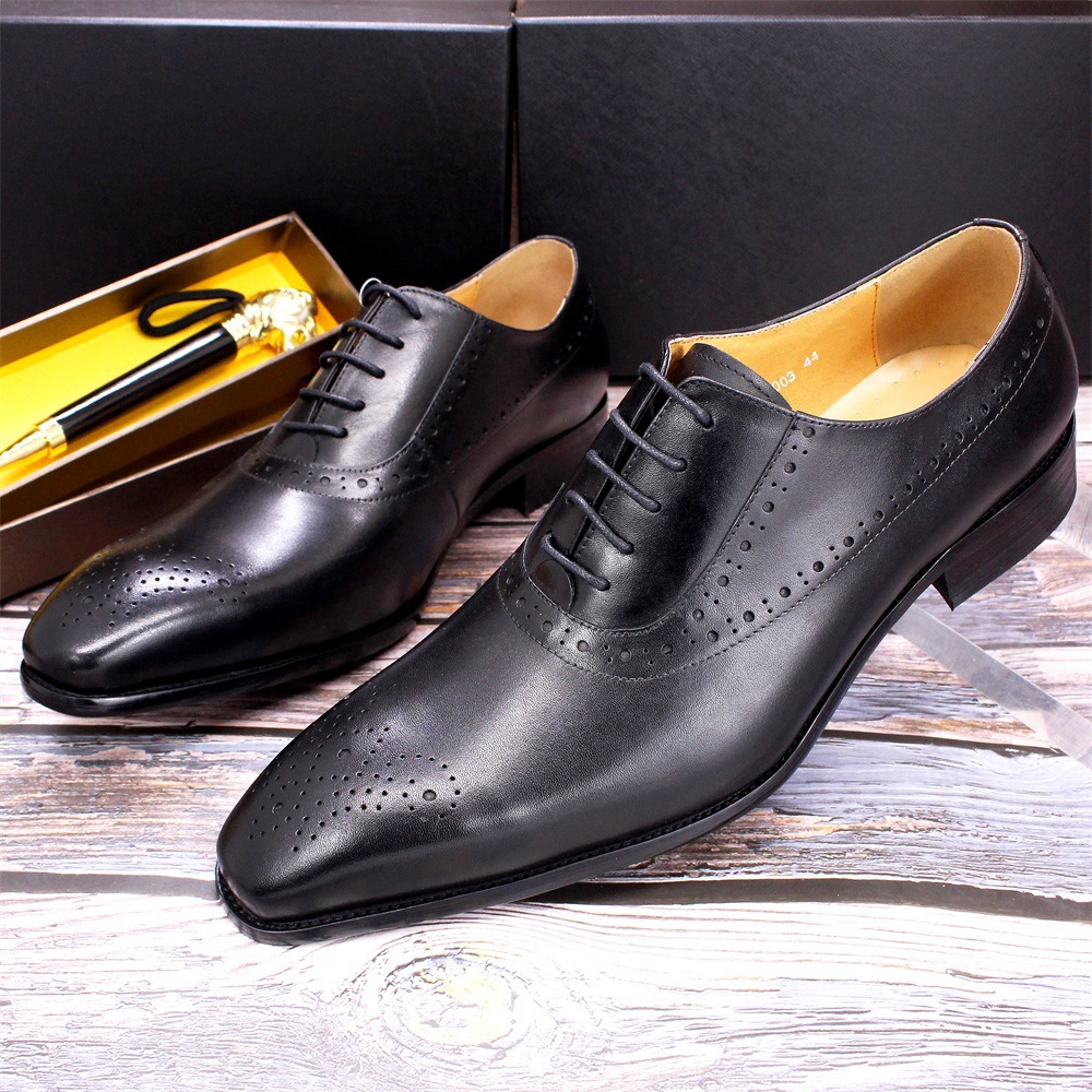 Title 2, Chaussures daffaires pour hommes en cuir de va...