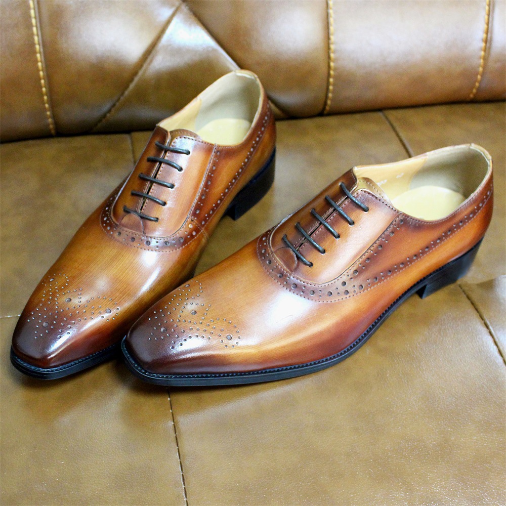 Title 6, Chaussures daffaires pour hommes en cuir de va...