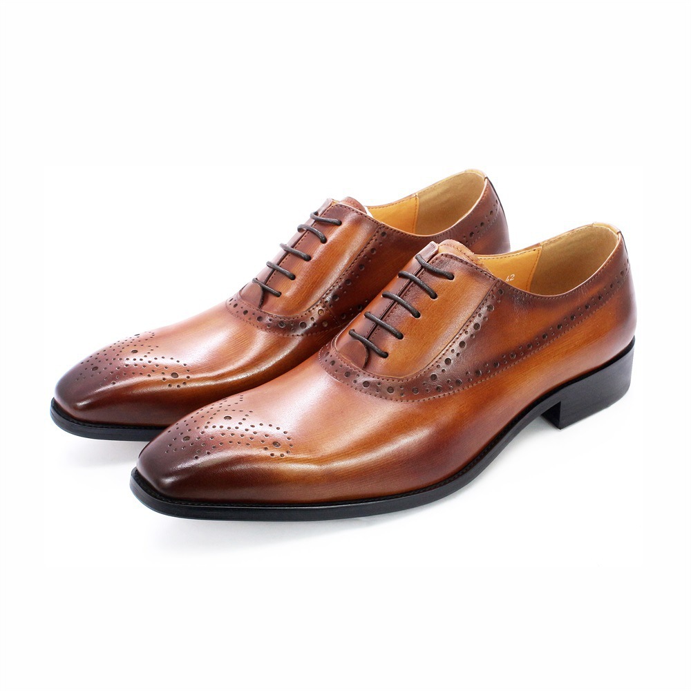 Title 10, Chaussures daffaires pour hommes en cuir de va...