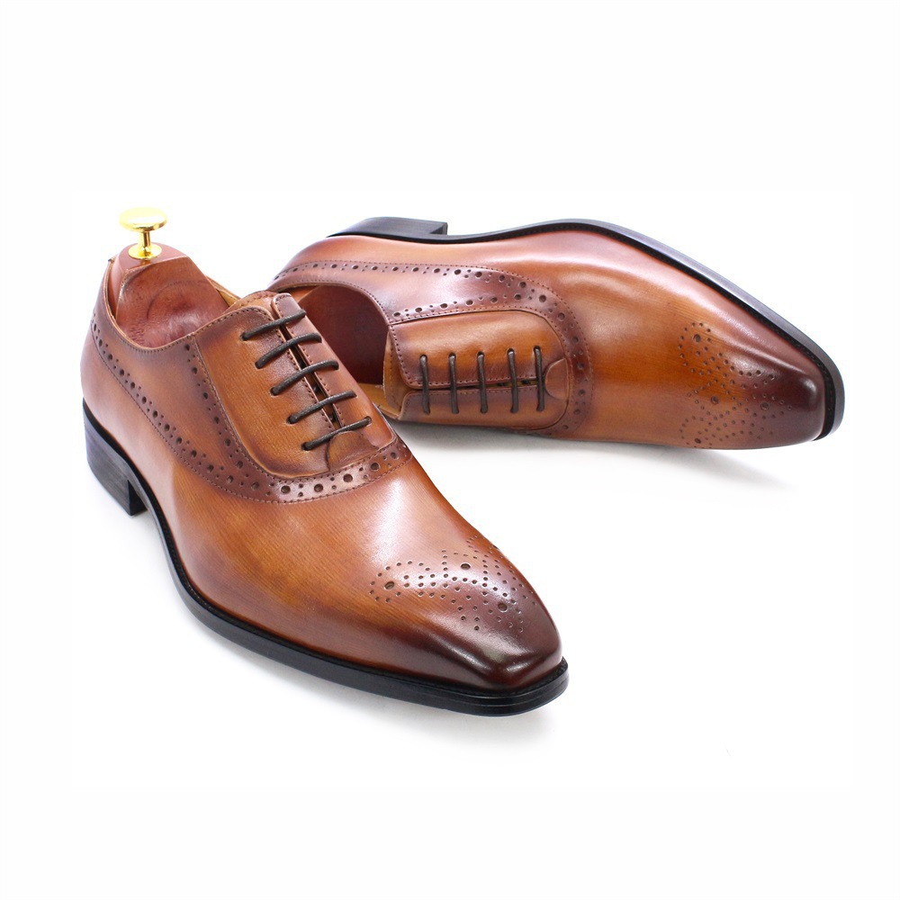 Title 12, Chaussures daffaires pour hommes en cuir de va...