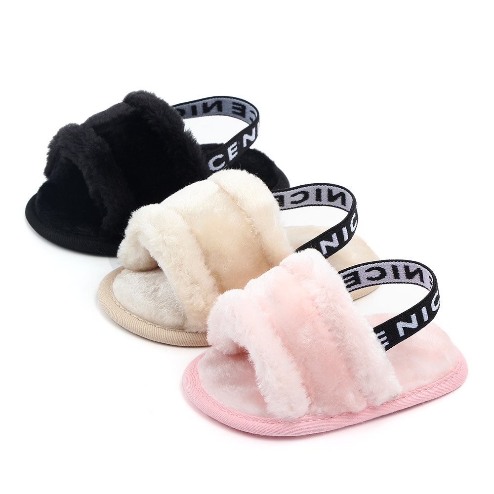 Title 2, Hairy sandals baby shoes soft and comfy footwea...