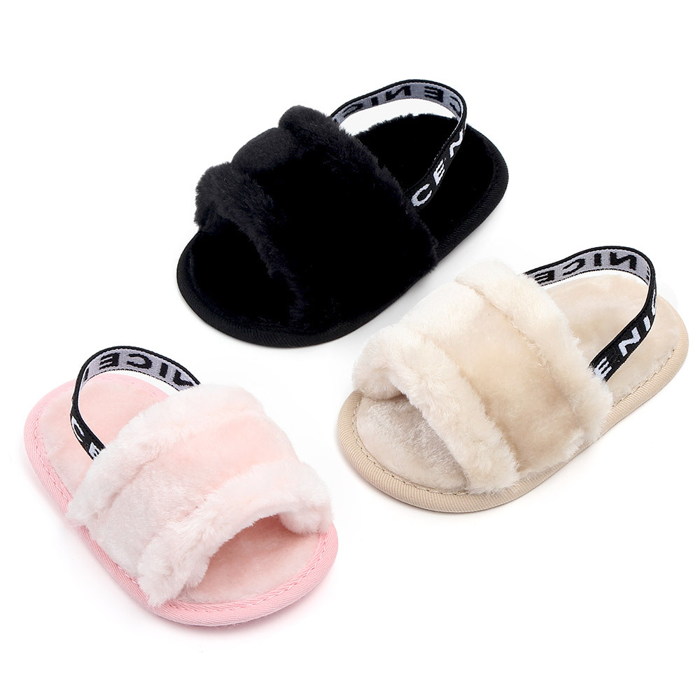 Title 8, Hairy sandals baby shoes soft and comfy footwea...