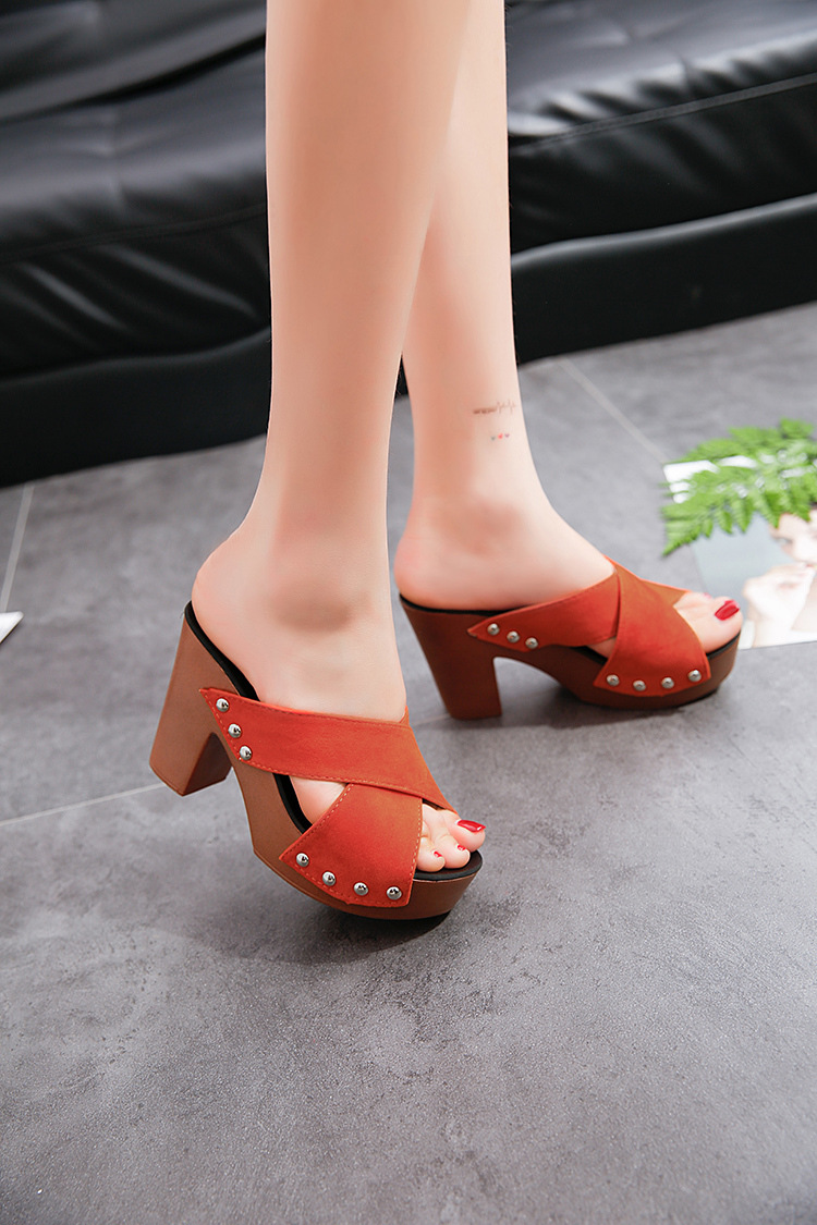 Title 3, Waterproof platform Roman sandals with high thi...