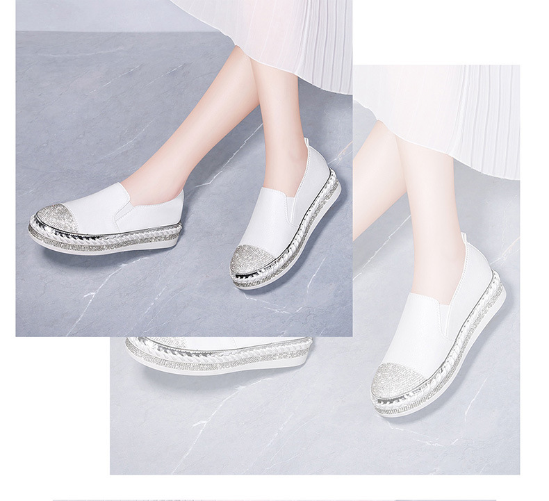 Title 3, Spring single shoes rhinestone flat shoes