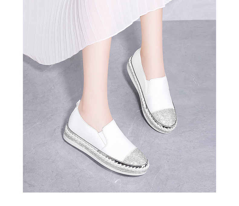 Title 4, Spring single shoes rhinestone flat shoes