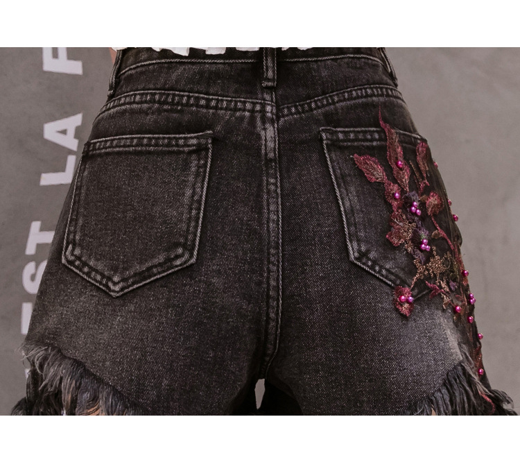 Title 6, Casual broek met driedimensionale bloemen en pa...