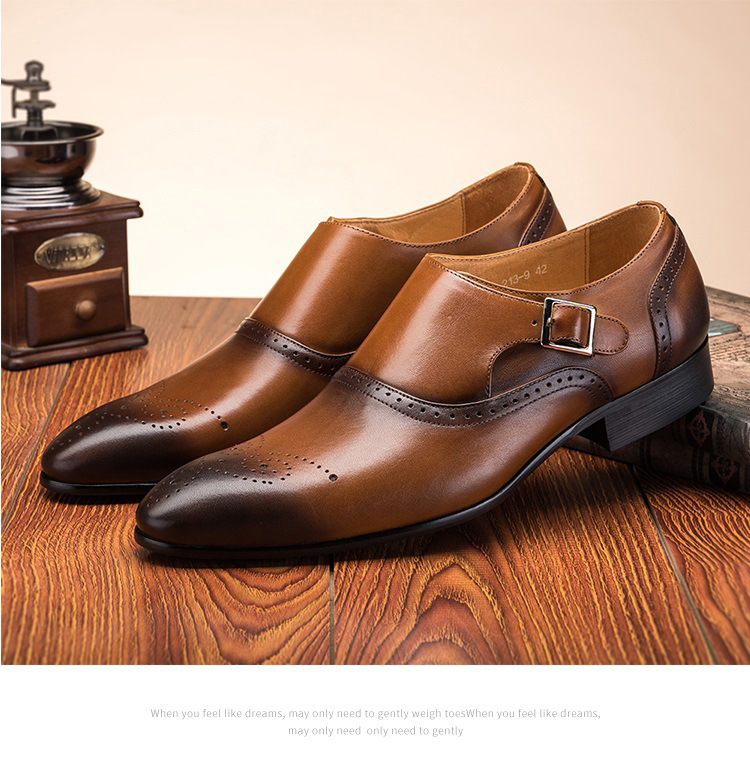 Title 1, Sapatos de couro masculinos Brock business casu...