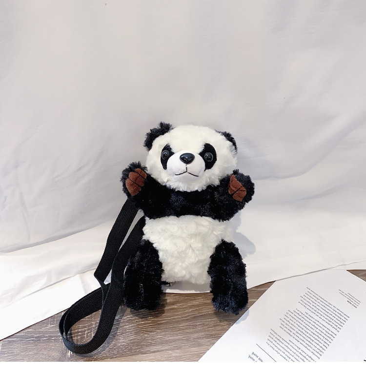 Title 9, cute plush panda bag cartoon shoulder bag