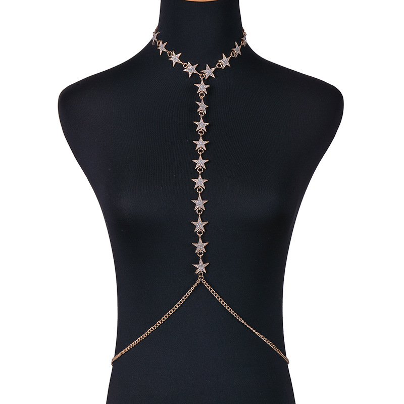 Title 10, Flash Diamond Pentagram Body Chain