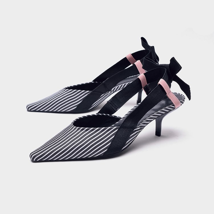 Title 3, Mules da donna Boussac Stripe Kitten Heel a pun...