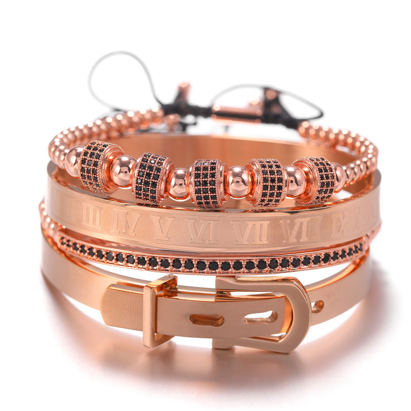 Title 3, Micro-inlaid zircon bracelet Punk bracelet