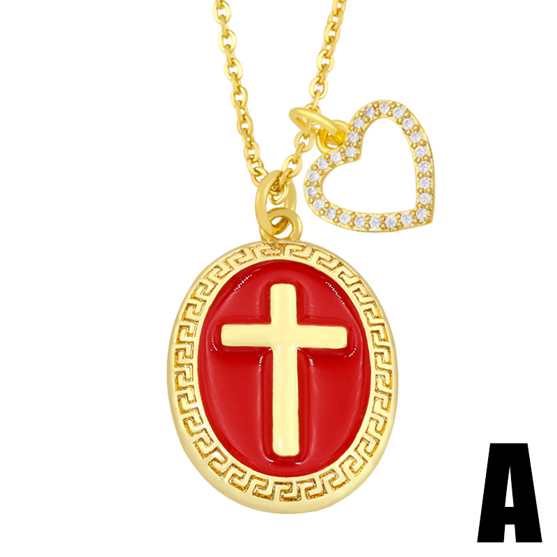 Title 5, Originale Collana con Pendente Doppio a Croce A...