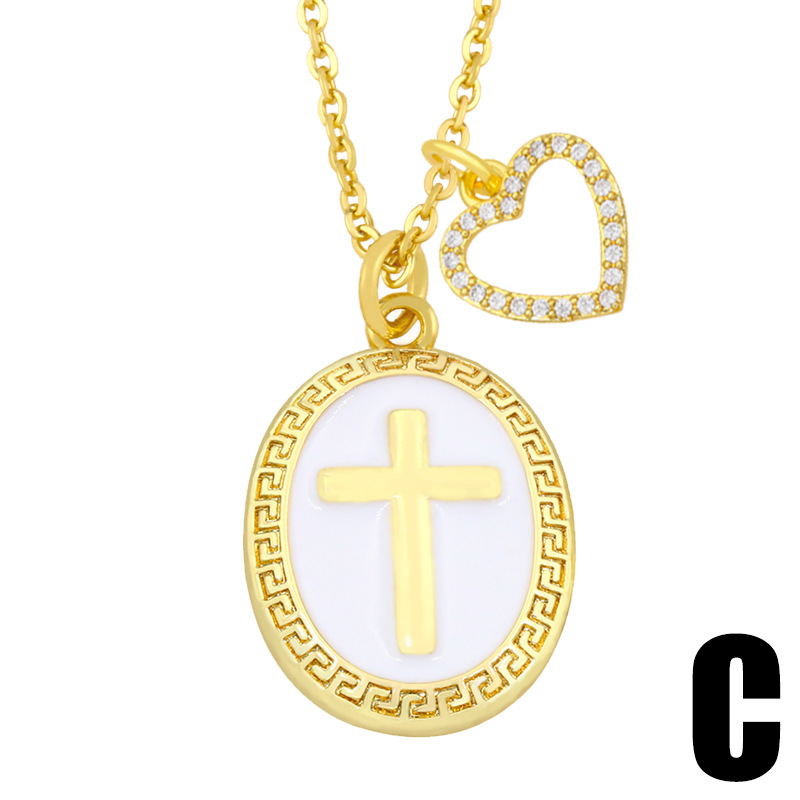 Title 7, Originale Collana con Pendente Doppio a Croce A...