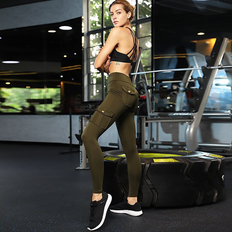 Title 5, Militaire yoga broek met wind perzik heup model...