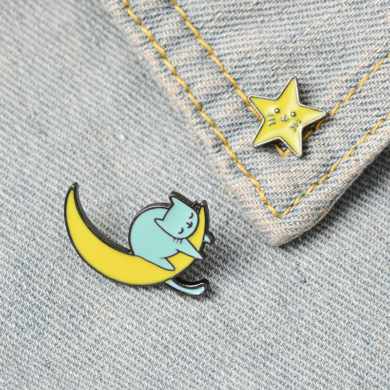 Title 3, Creative Cute Smiling Little Star Paint Brooch ...