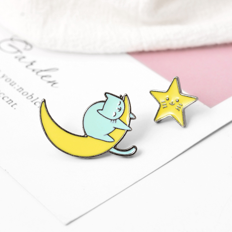 Title 8, Creative Cute Smiling Little Star Paint Brooch ...