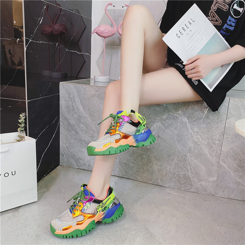 Title 7, Platform damesschoenen met regenboogzool. Verho...