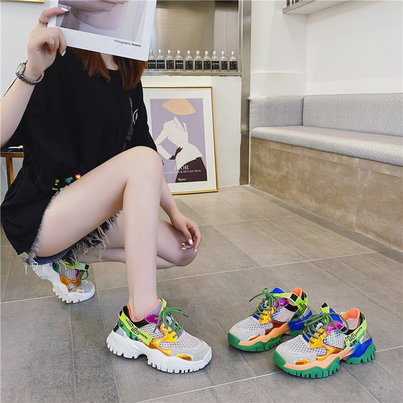 Title 11, Platform damesschoenen met regenboogzool. Verho...