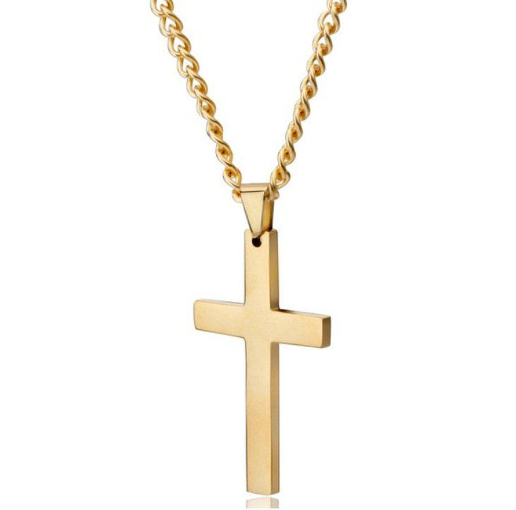 Title 1, Titanium steel simple single cross necklace pen...