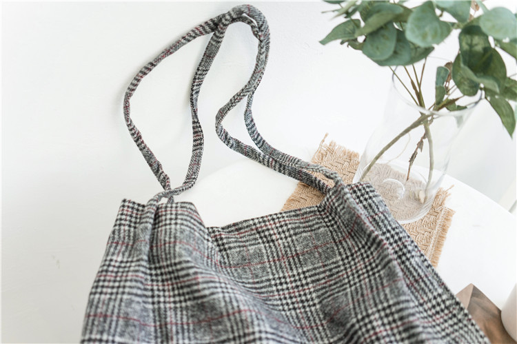 Title 4, New Japanese big bag portable wool plaid should...