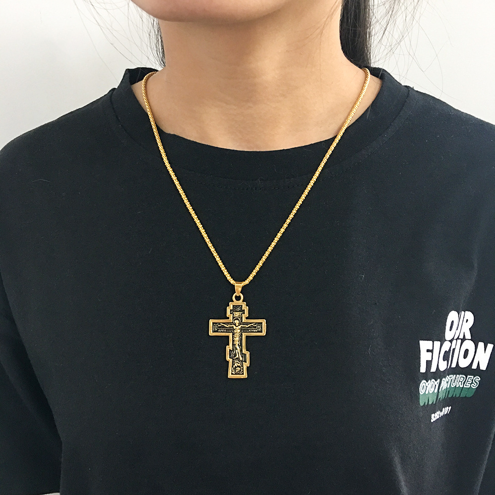 Title 10, Jesus Cross Pendant Necklace for men and women....