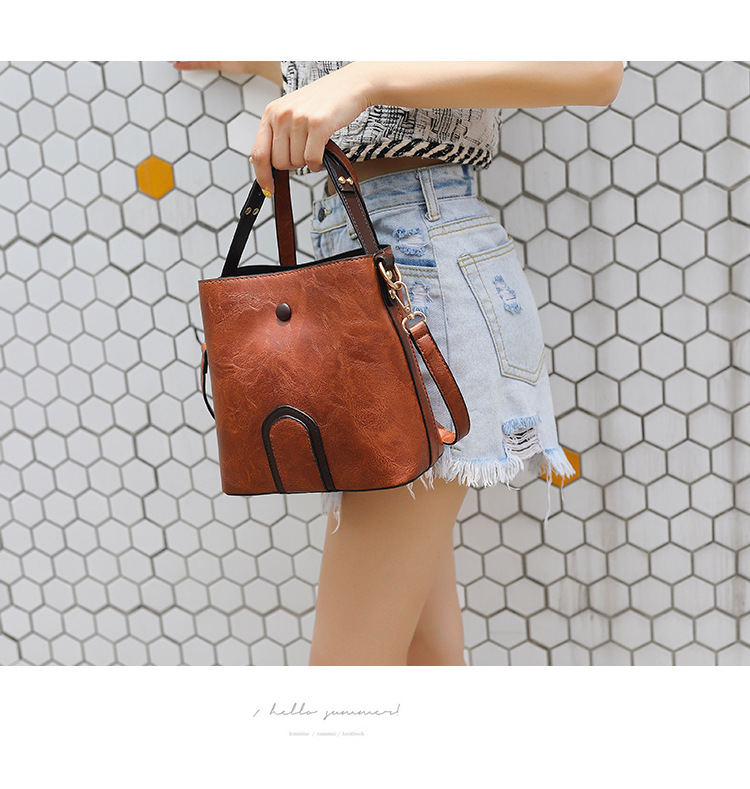 Title 3, One Shoulder Crossbody Bucket Bag