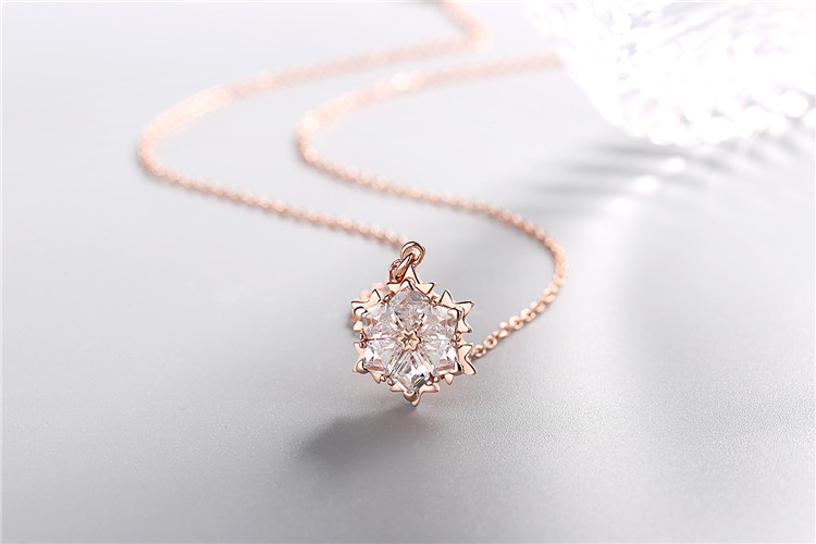 Title 2, Dazzling snowflake necklace for a winter sparkl...