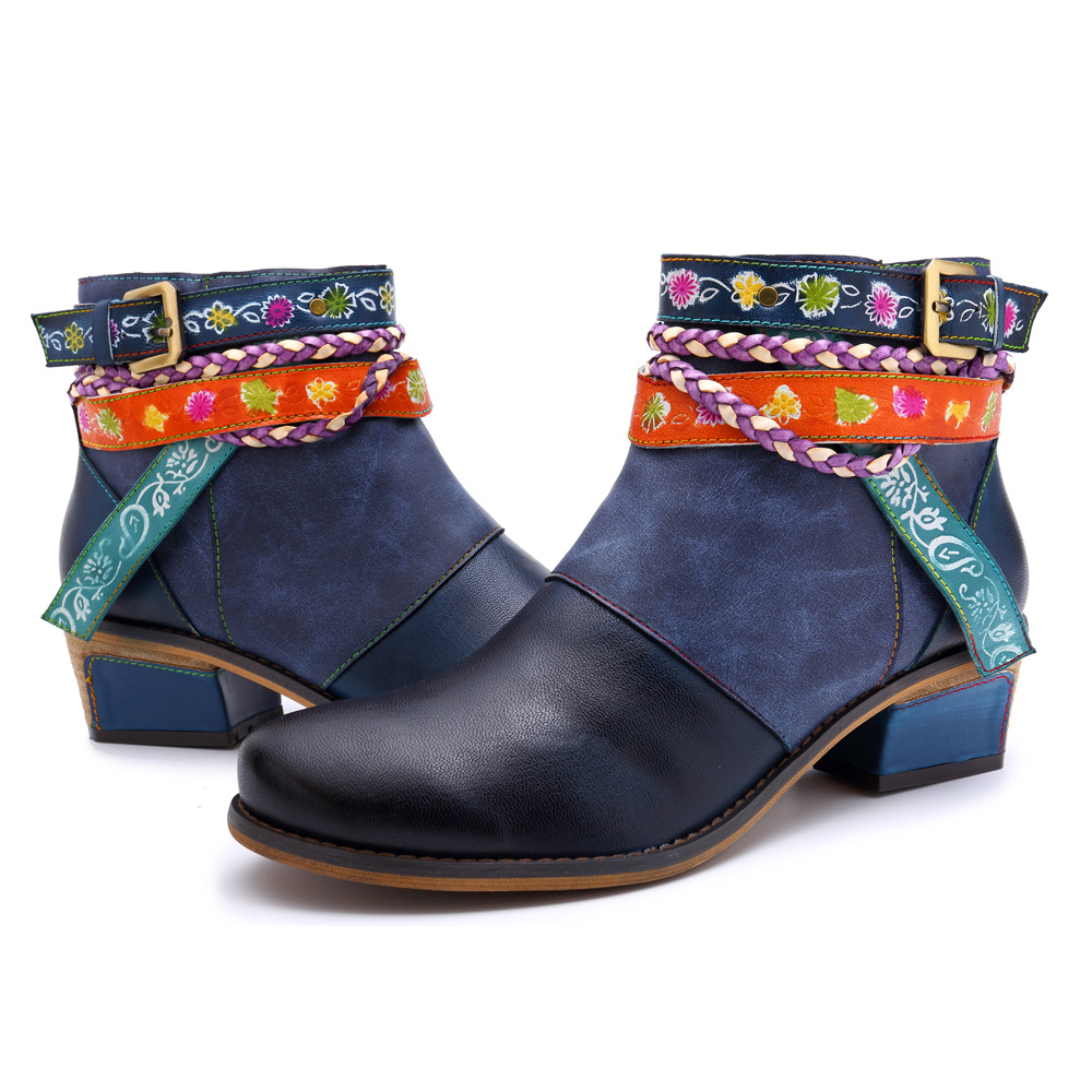 Title 4, Botas de tobillo Yauvana Azul para mujer, estil...