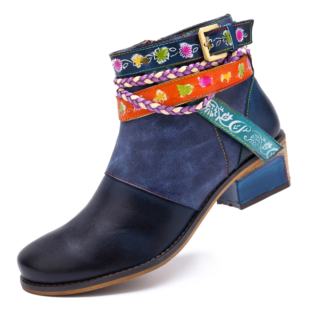 Title 6, Botas de tobillo Yauvana Azul para mujer, estil...