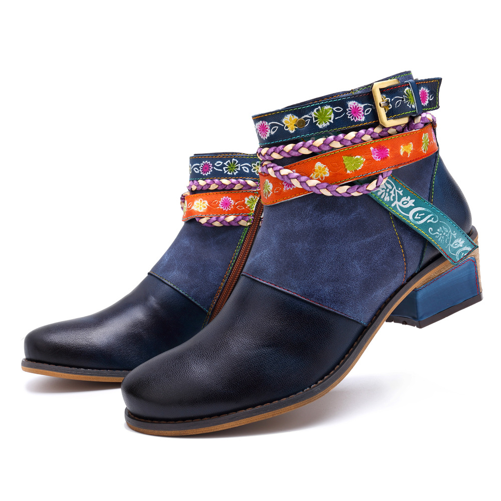 Title 7, Botas de tobillo Yauvana Azul para mujer, estil...