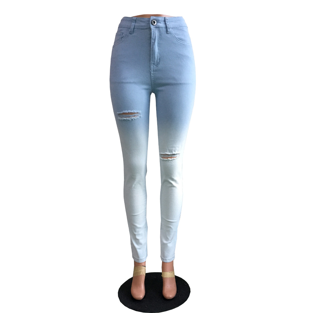 Title 9, Jeans strappati con gradiente blu e bianco, per...