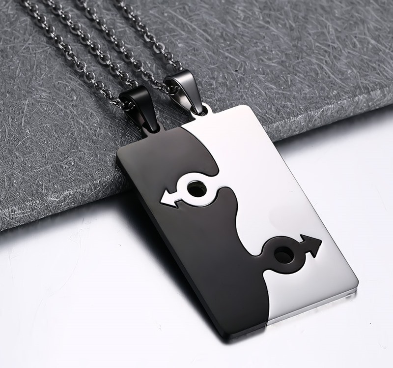 Title 3, Friendship Puzzle Pendant Necklace Meaningful J...