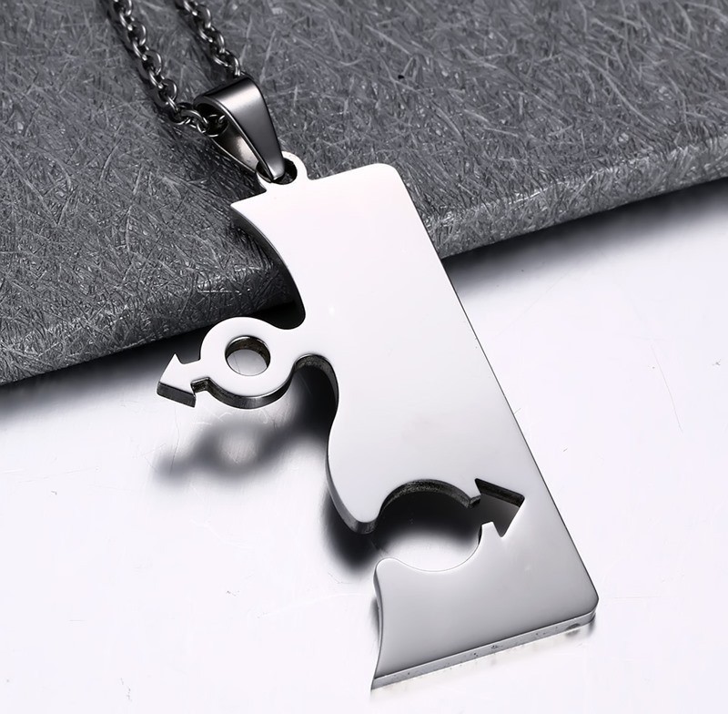 Title 4, Friendship Puzzle Pendant Necklace Meaningful J...