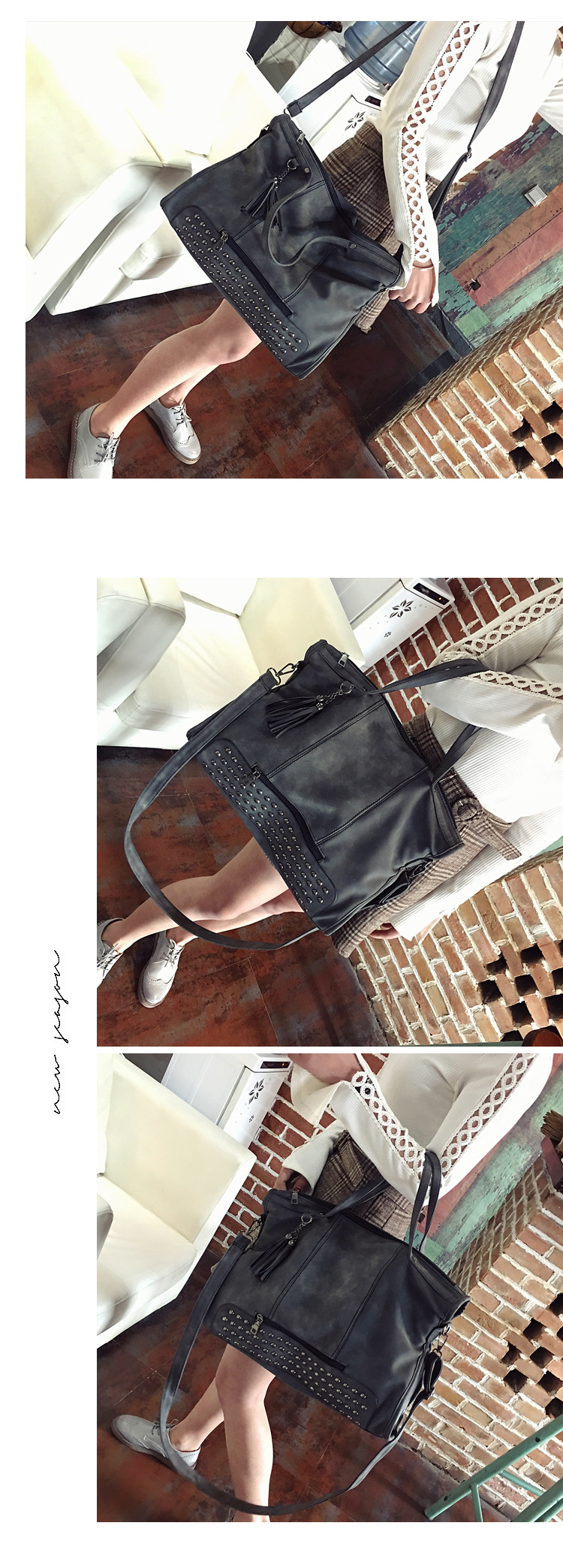 Title 6, Vintage rivet shoulder bag