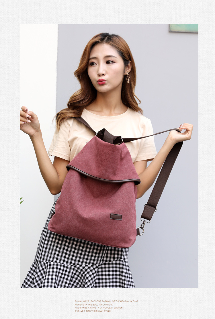 Title 4, Multifunctional Fashion Simple Canvas Backpack