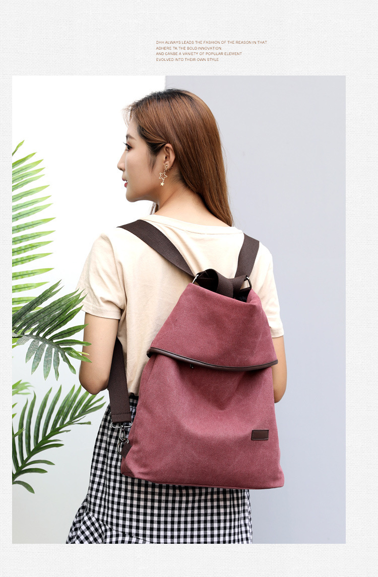 Title 7, Multifunctional Fashion Simple Canvas Backpack