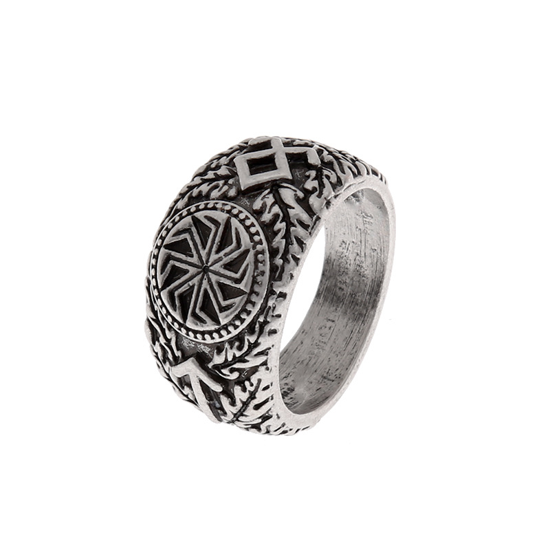 Title 1, Anillo vikingo nórdico para hombre, plateado an...