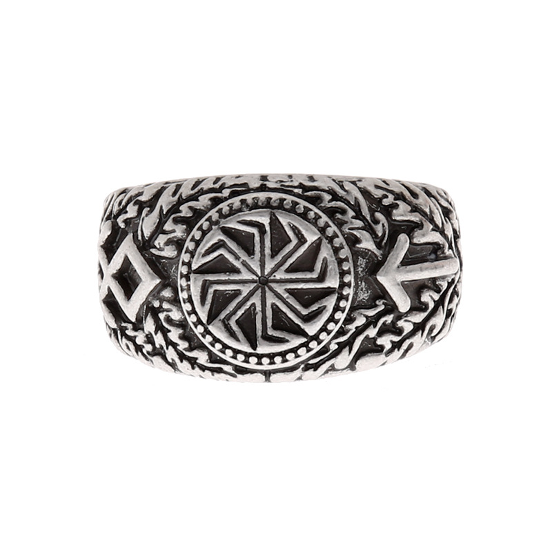 Title 2, Anillo vikingo nórdico para hombre, plateado an...