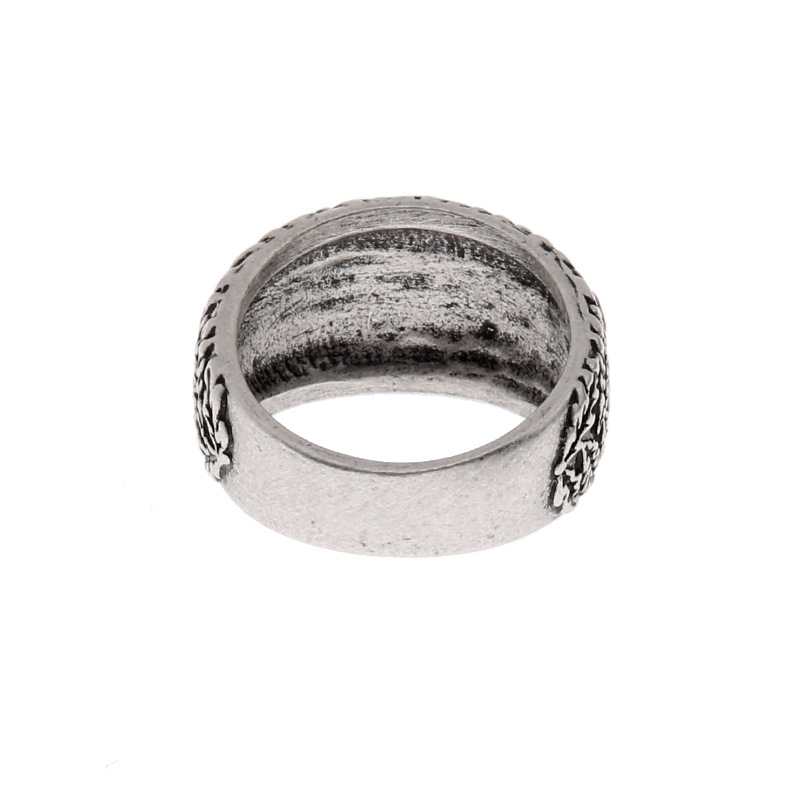 Title 4, Anillo vikingo nórdico para hombre, plateado an...