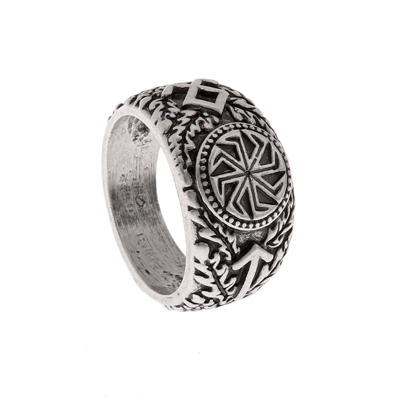 Title 5, Anillo vikingo nórdico para hombre, plateado an...