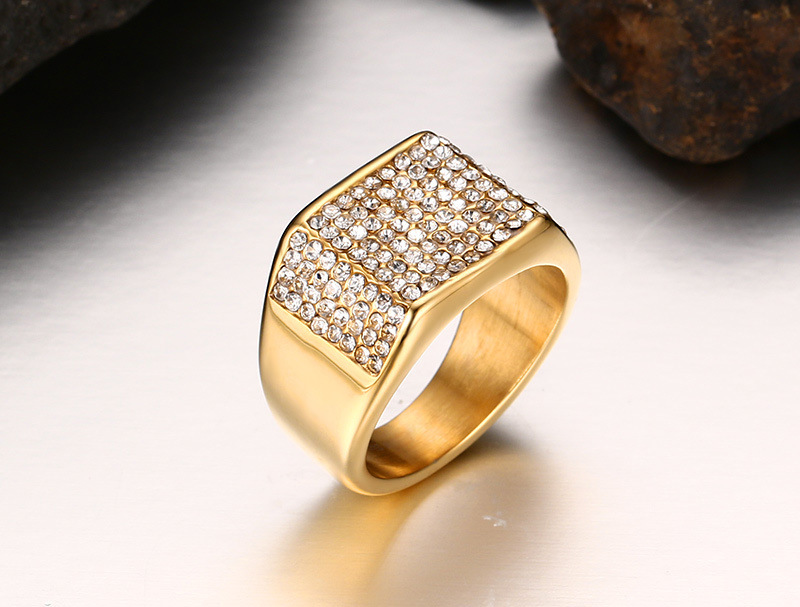 Title 1, Bague homme en acier titane et diamant