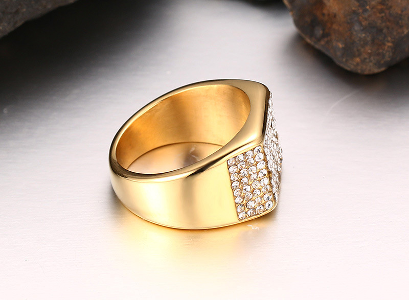 Title 4, Titanium stalen herenring met diamant