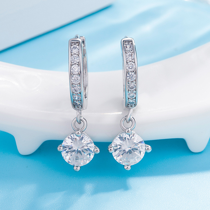 Title 9, Boucles doreilles en cuivre et zircon pour fem...