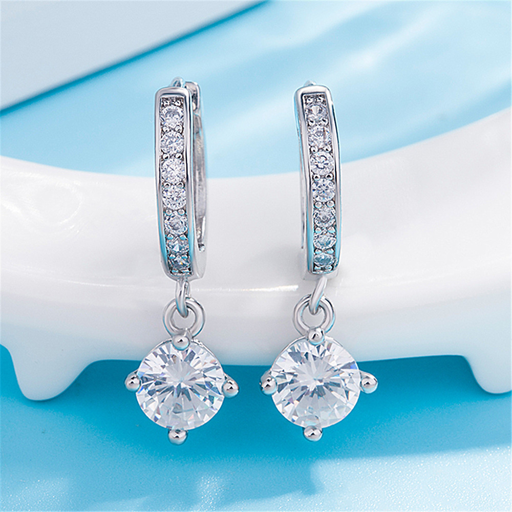 Title 10, Boucles doreilles en cuivre et zircon pour fem...