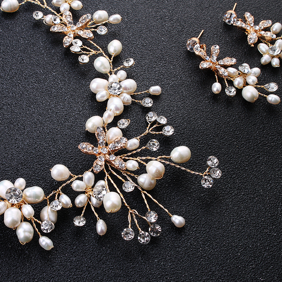 Title 3, Pearl necklace and earring set, a timeless acce...